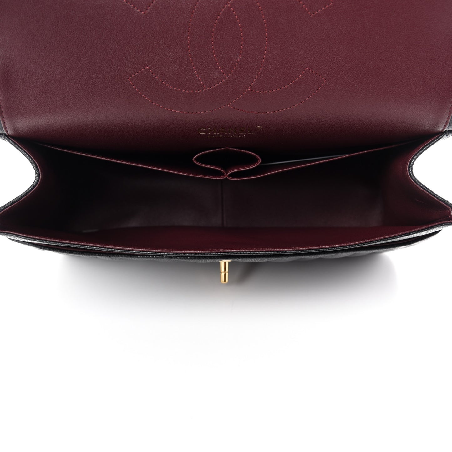 Caviar Quilted Jumbo Double Flap Black