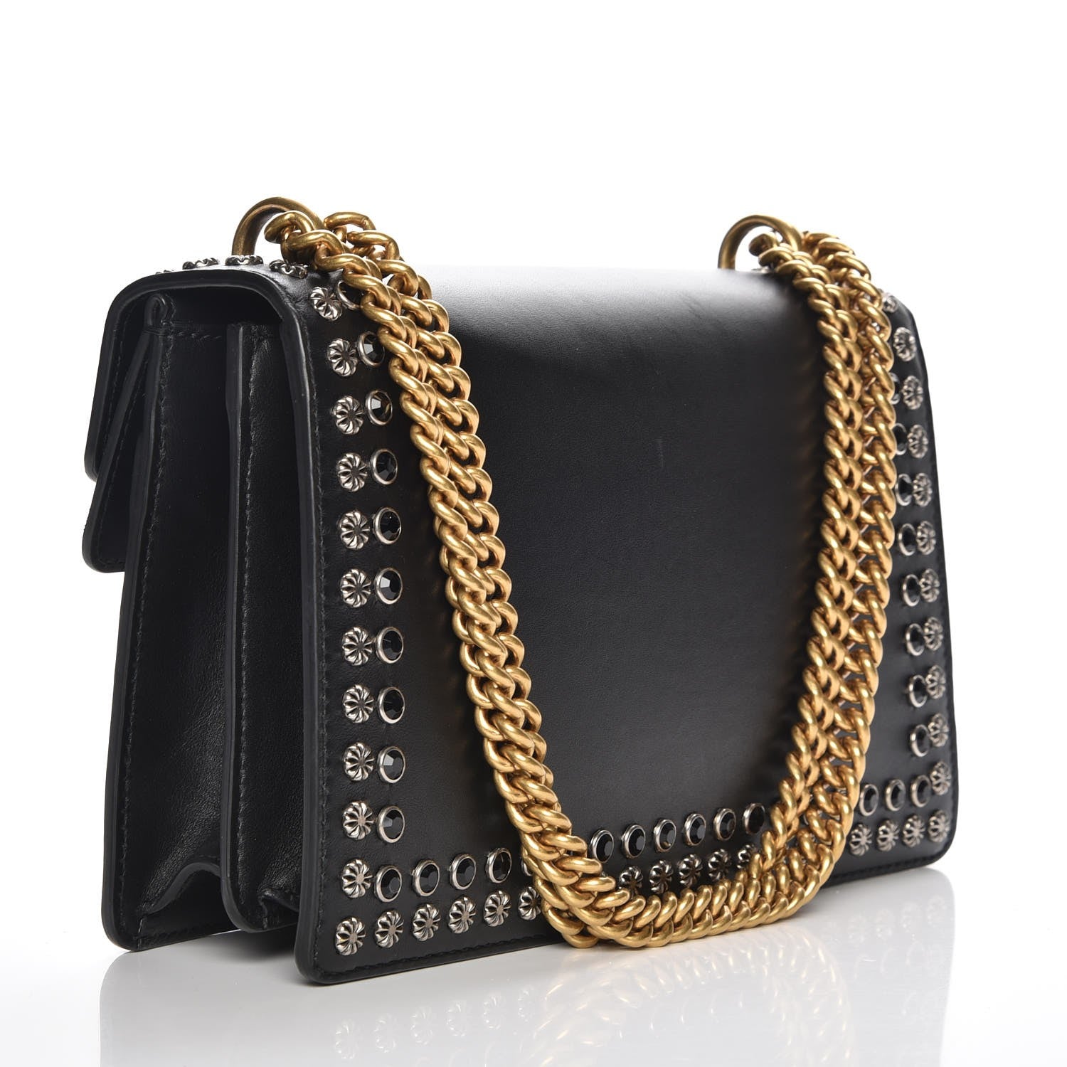 Gucci Calfskin Studded Small Dionysus Shoulder Bag Black 3 of 7