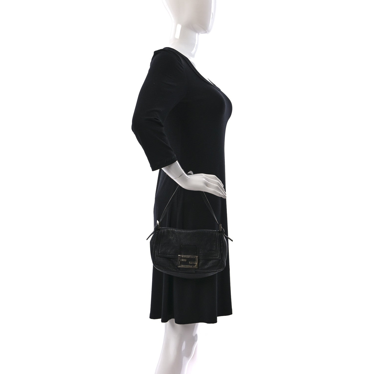 Fendi Nappa Elefante Mini Mama Baguette Black 2 of 9