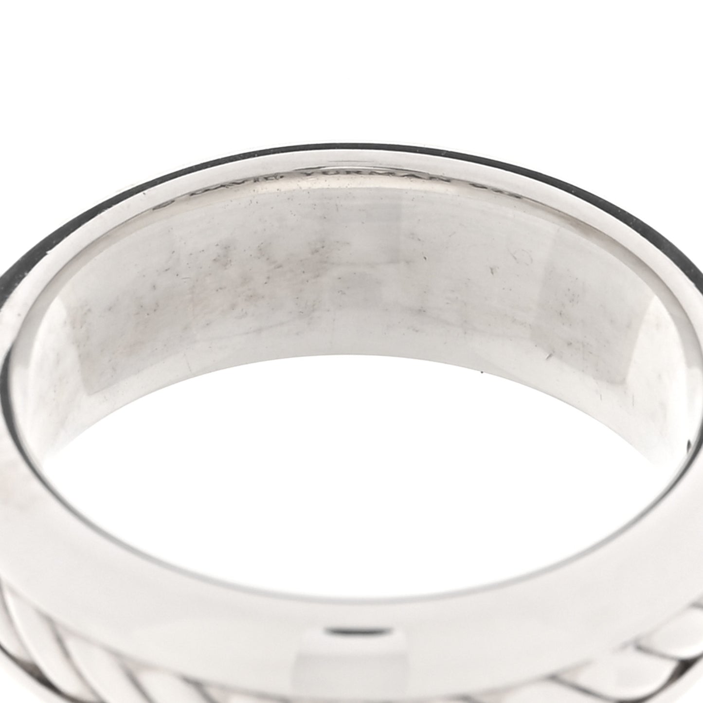 Sterling Silver 8mm Cable Inset Band Ring 62 10