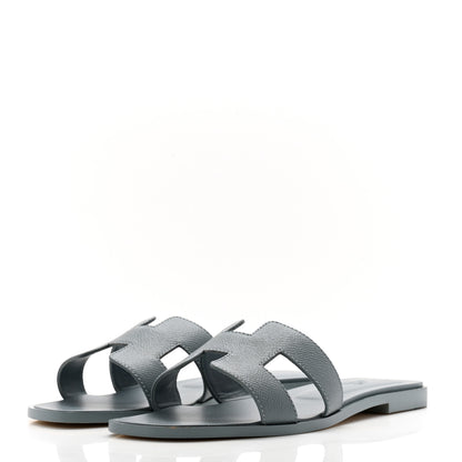 Hermes Epsom Oran Sandals 38 Gris Antarctique 3 of 12
