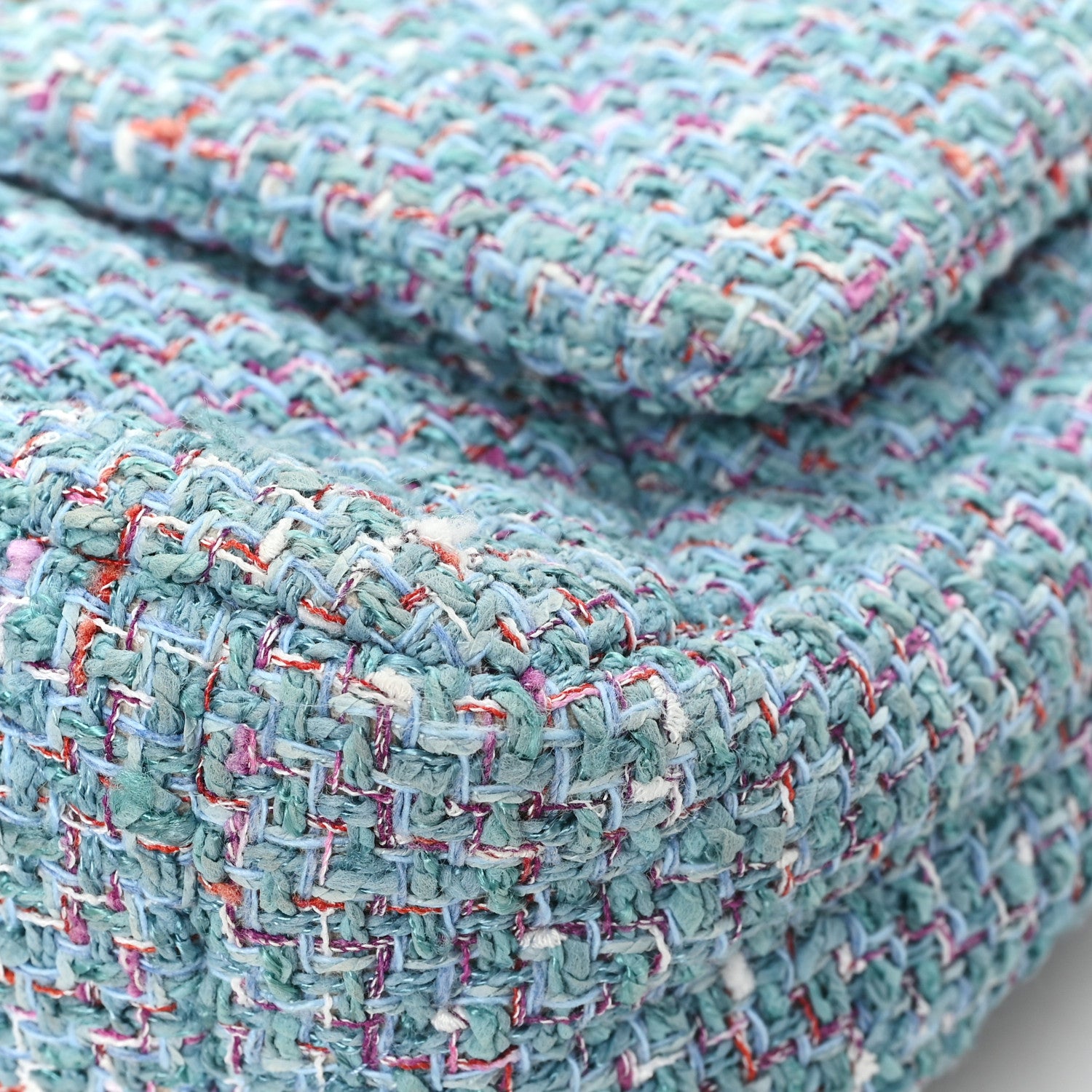 Chanel Tweed Quilted Medium Chanel 19 Flap Blue Multicolor 11 of 11