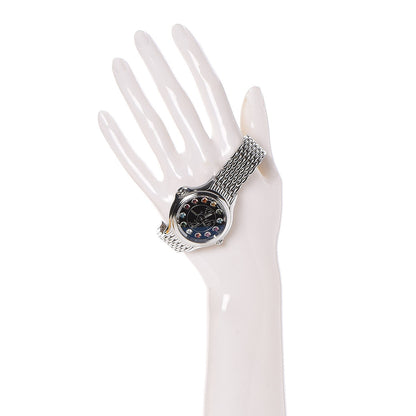 Fendi Stainless Steel Diamond Topaz 38mm Crazy Carats Rotating Gem Quartz Watch Black 2 of 7