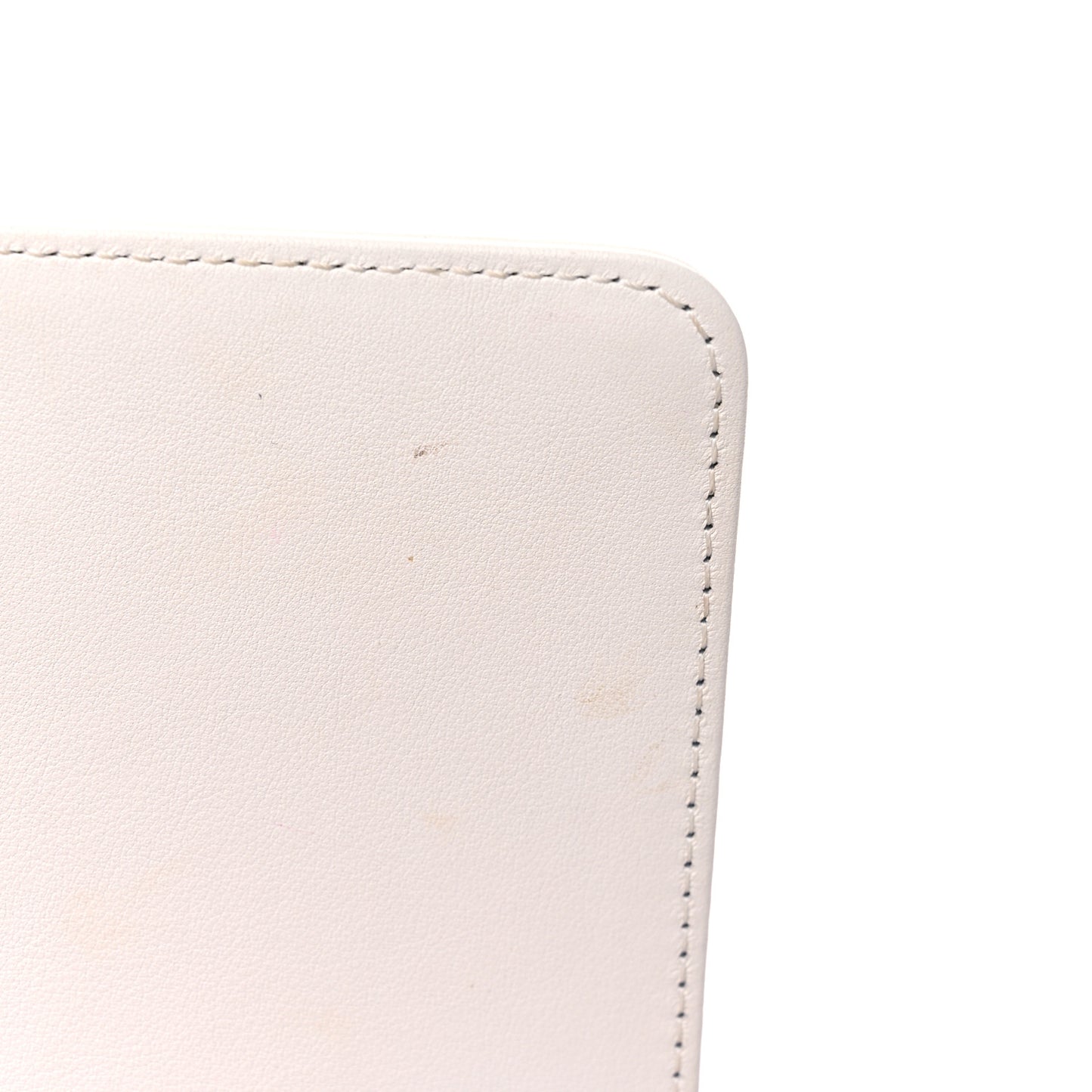 Calfskin Pearl Chevron Small Boy Flap White