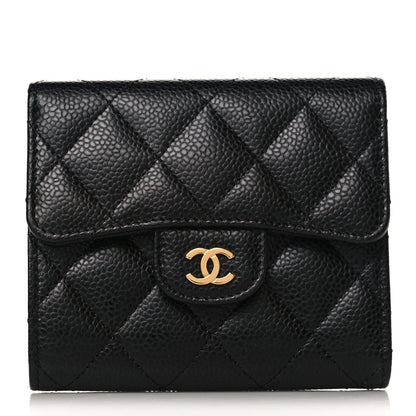 Chanel Caviar Quilted Compact Flap Wallet Black 1 of 9