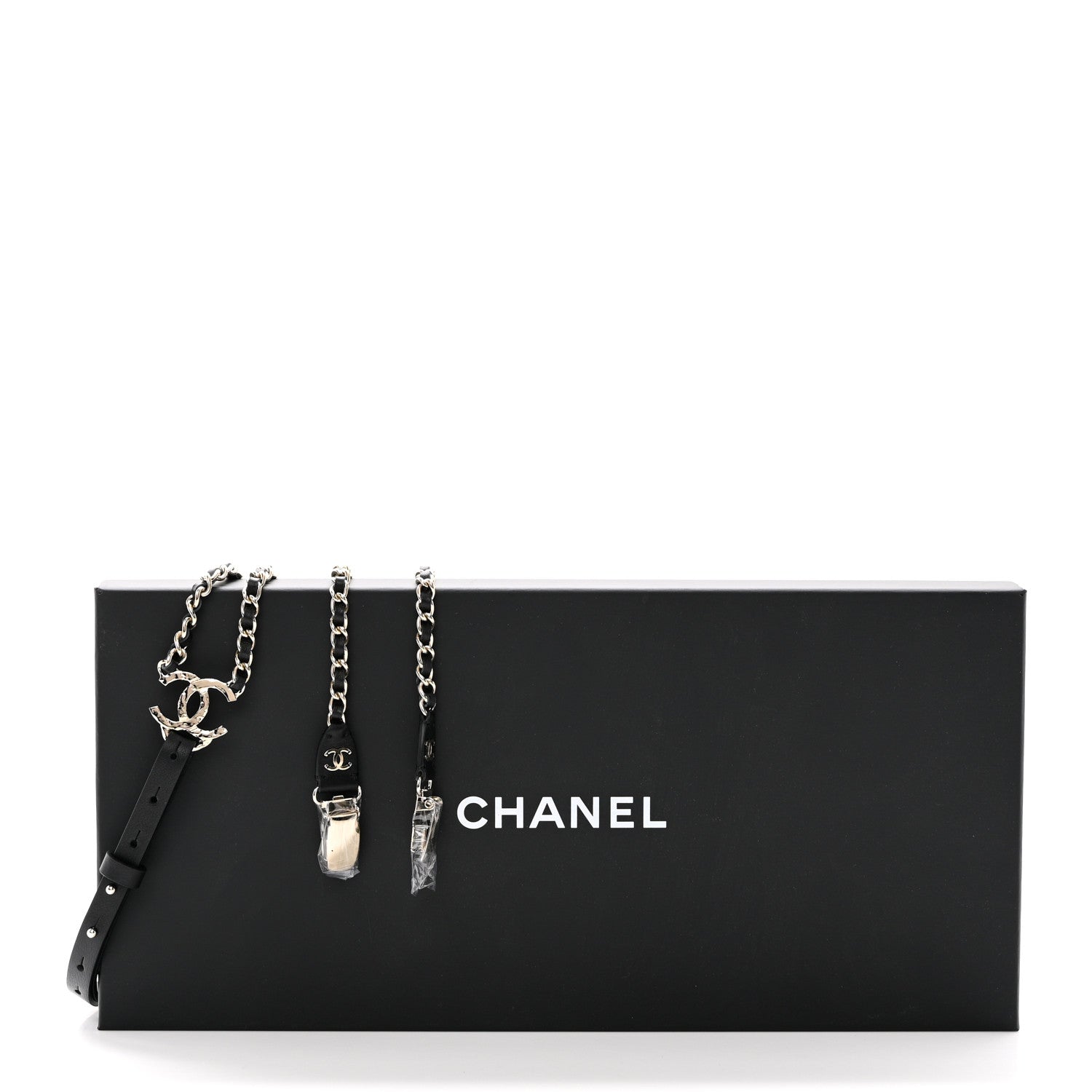Chanel Calfskin CC Chain Suspenders M Black 4 of 4