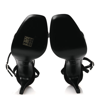 Hermes Metallic Suede Goatskin Luz 105 Sandals 38 Black Gris Argente 7 of 11