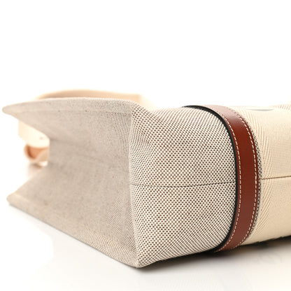 Chloe Cotton Calfskin Medium Woody Ribbon Tote White Brown 9 of 13
