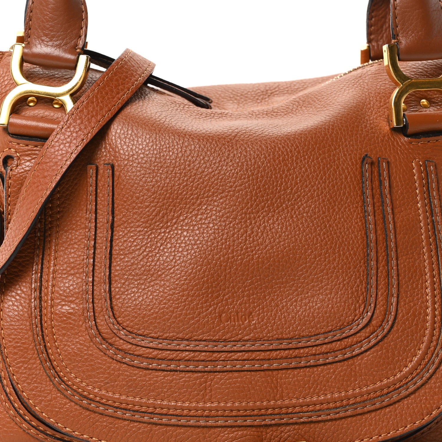 Chloe Calfskin Braided Medium Marcie Double Carry Tan 8 of 10