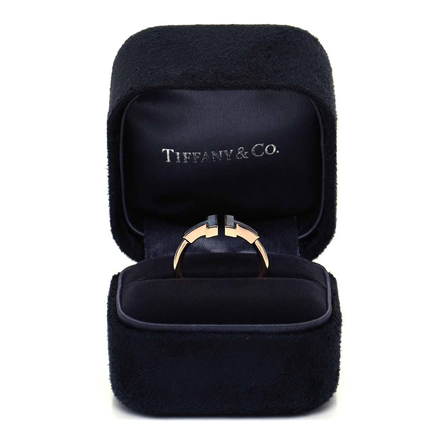 Tiffany 18K Rose Gold Mother of Pearl T Wire Ring 52 6 5 of 5