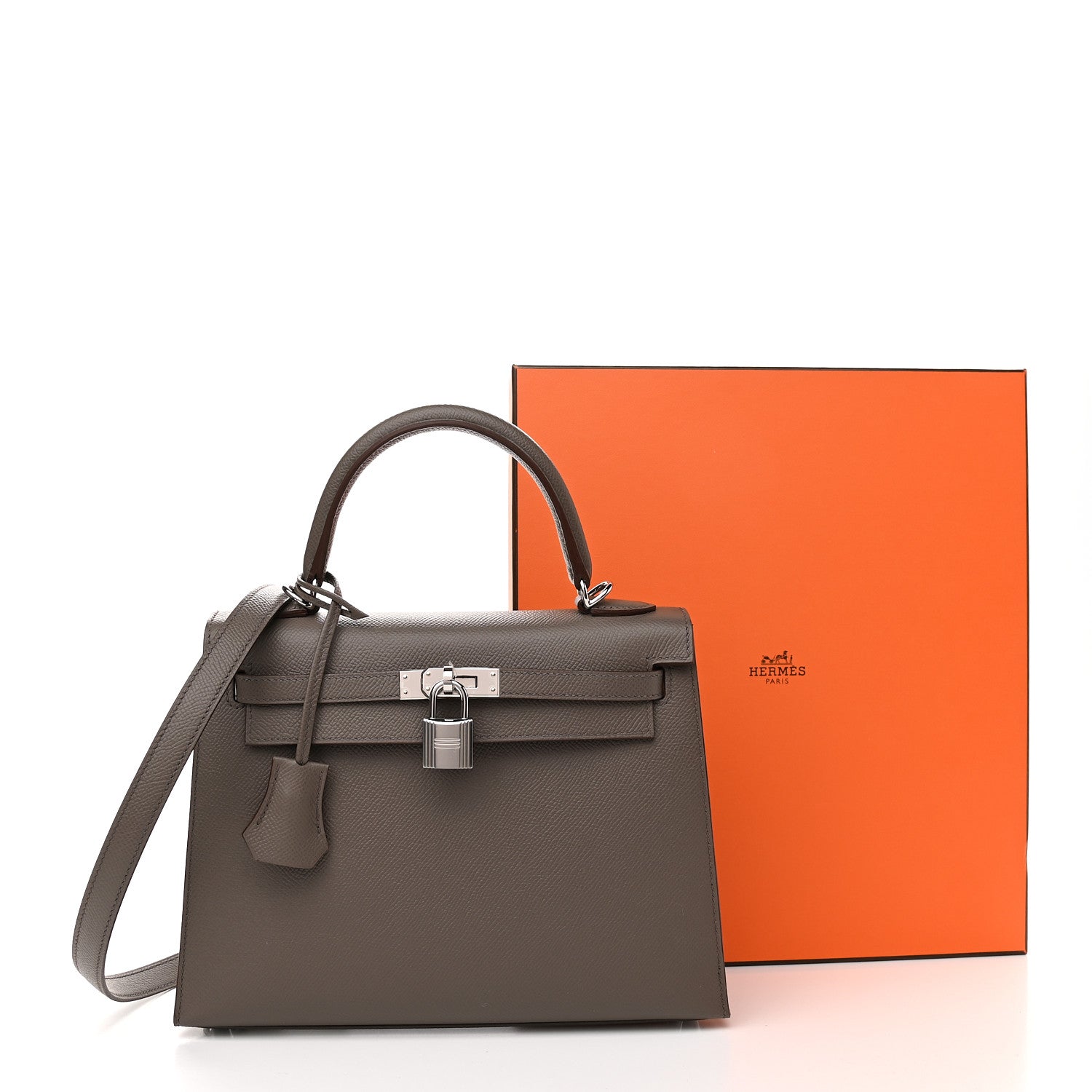 Hermes Epsom Kelly Sellier 25 Etain 10 of 10