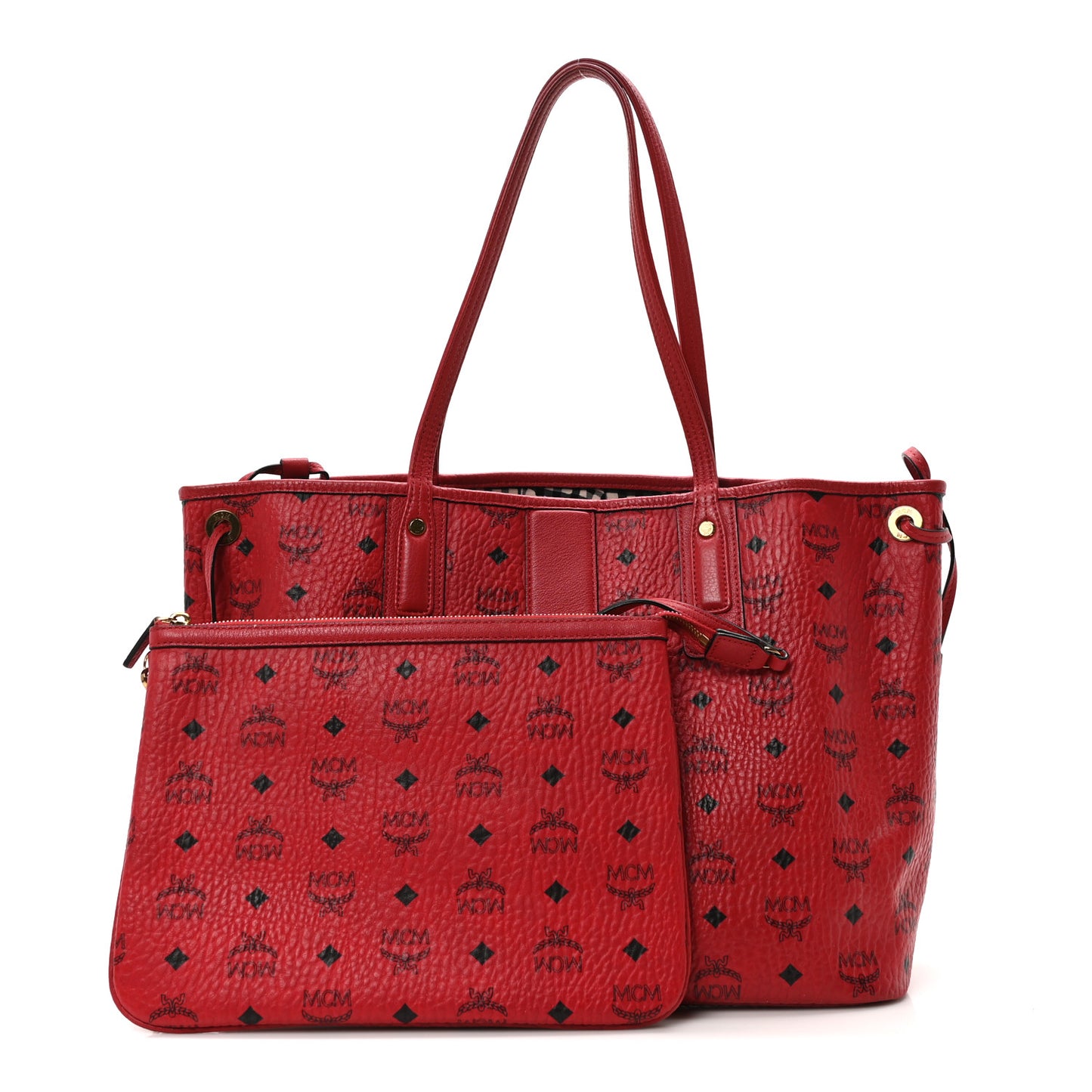 Visetos Medium Liz Reversible Shopper Tote Ruby Red
