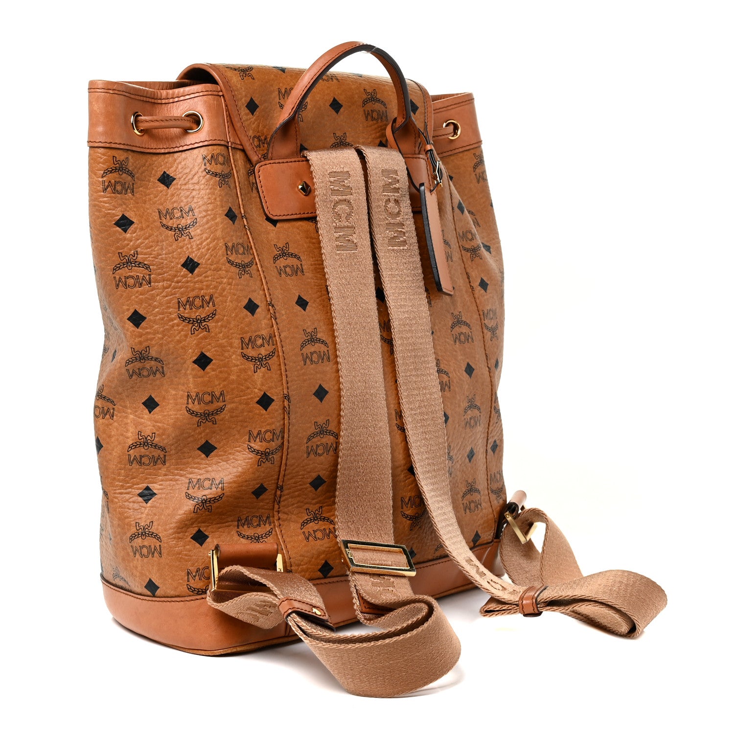 MCM Visetos Medium Vintage Pocket Backpack Cognac 3 of 26