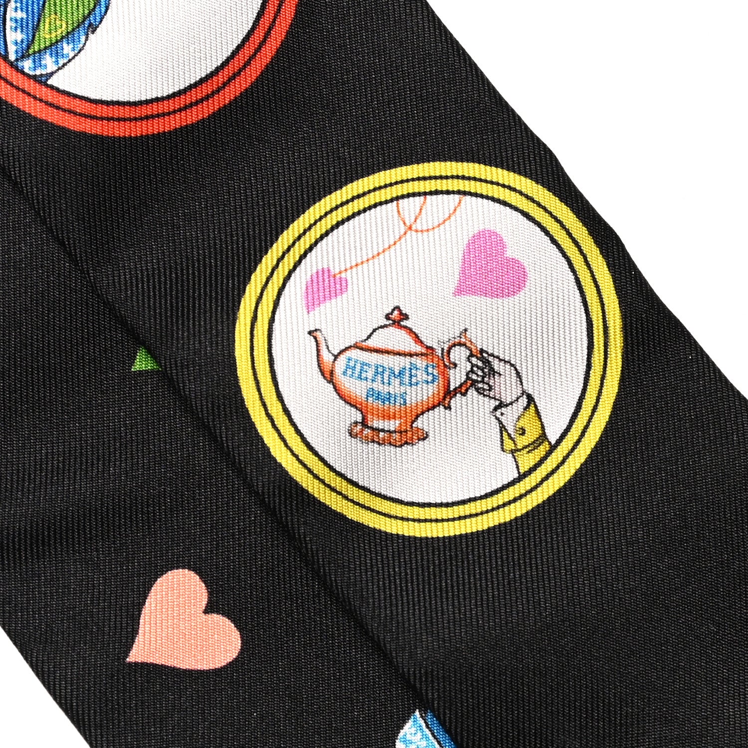 Hermes Silk Tea Time Twilly Black Rouge Multicolor 2 of 4