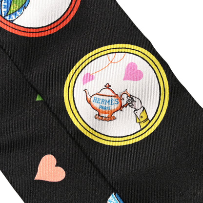 Hermes Silk Tea Time Twilly Black Rouge Multicolor 2 of 4