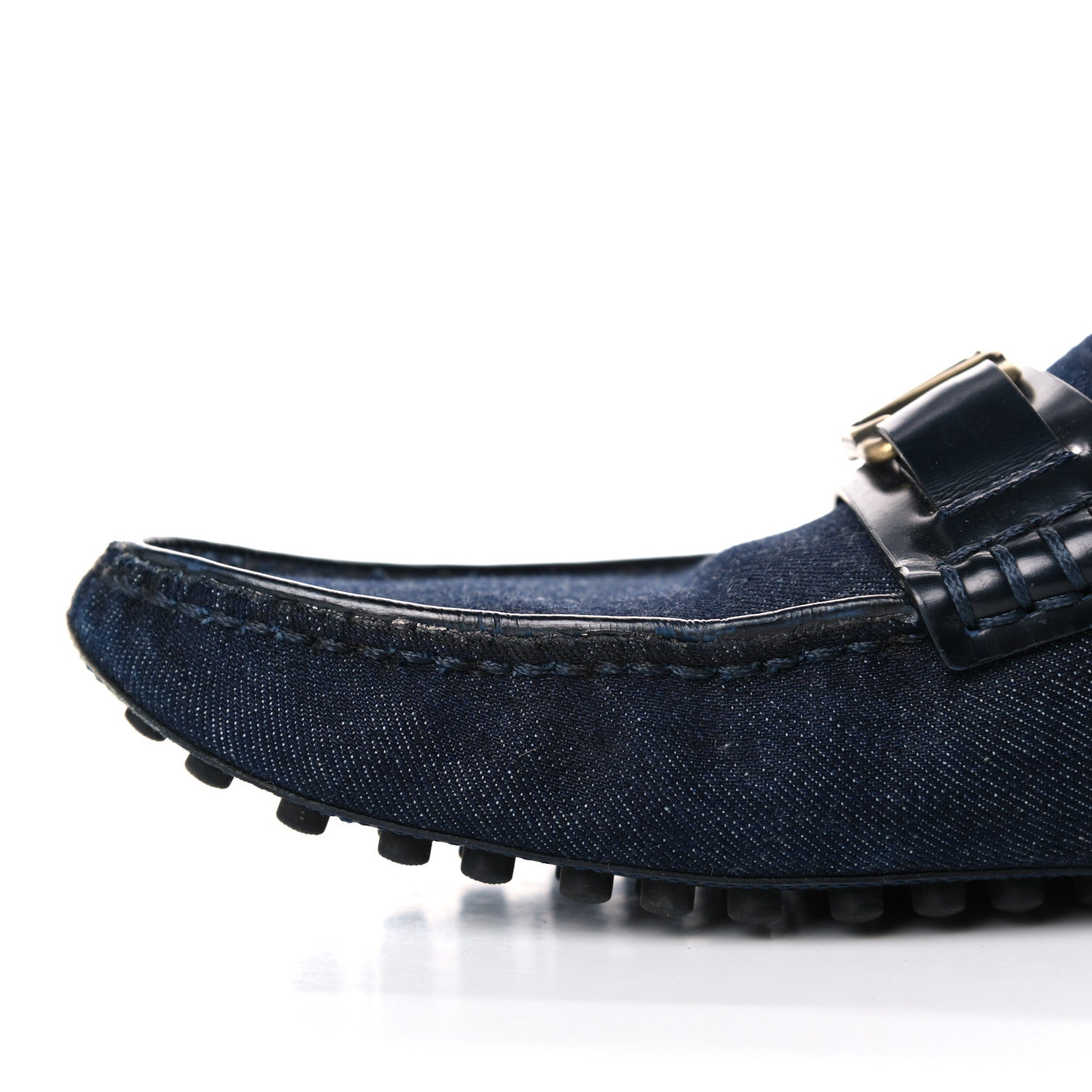 Louis Vuitton Denim Mens Hockenheim Moccasin Loafers 8.5 Marine 21 of 21