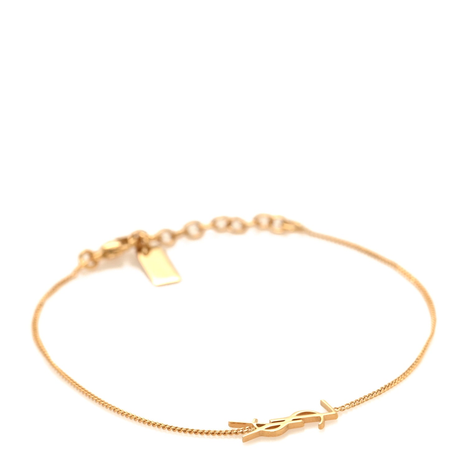 Saint Laurent Brass Monogram Charm Bracelet 1 of 4