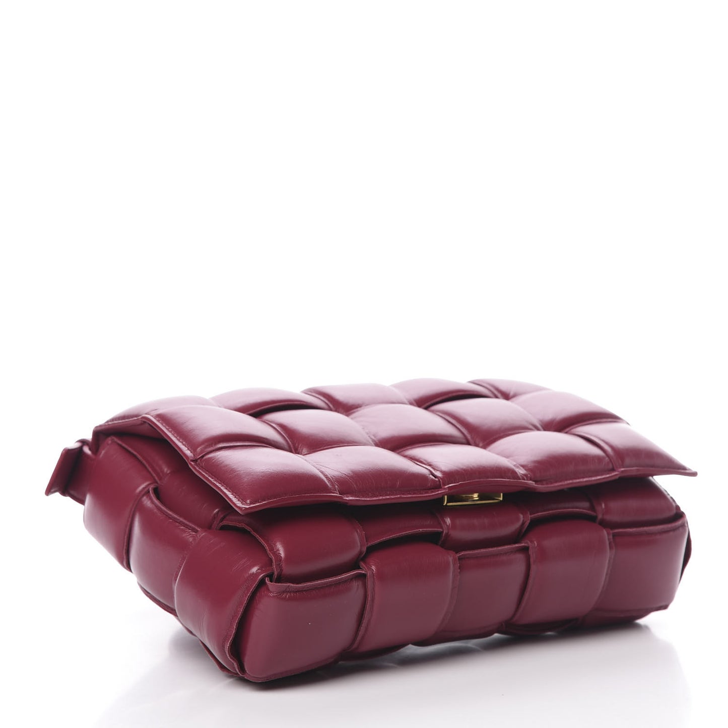 Paper Calfskin Maxi Intreccio Padded Cassette Crossbody Bag Amaranto