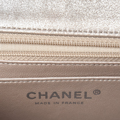 Chanel Iridescent Calfskin Quilted Mini Rectangular Flap Light Gold 6 of 9