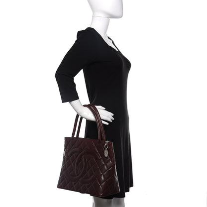 Chanel Caviar Quilted Medallion Tote Bordeaux 2 of 9