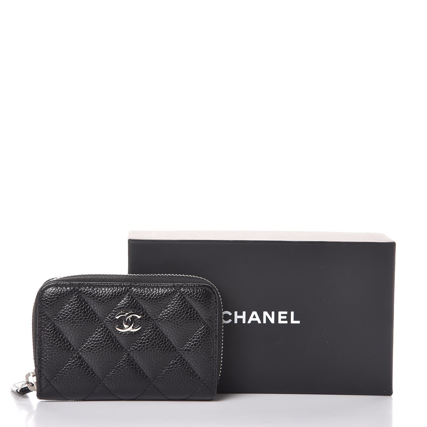 Chanel Caviar Quilted Zip Coin Purse Black 8 of 8