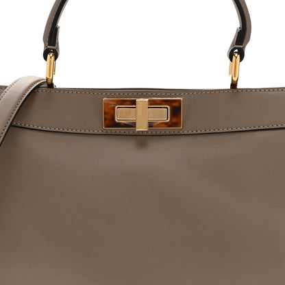 Fendi Vitello Seta Shiny Nappa Plexiglass Medium Peekaboo I SEE U Satchel Tortora 11 of 13