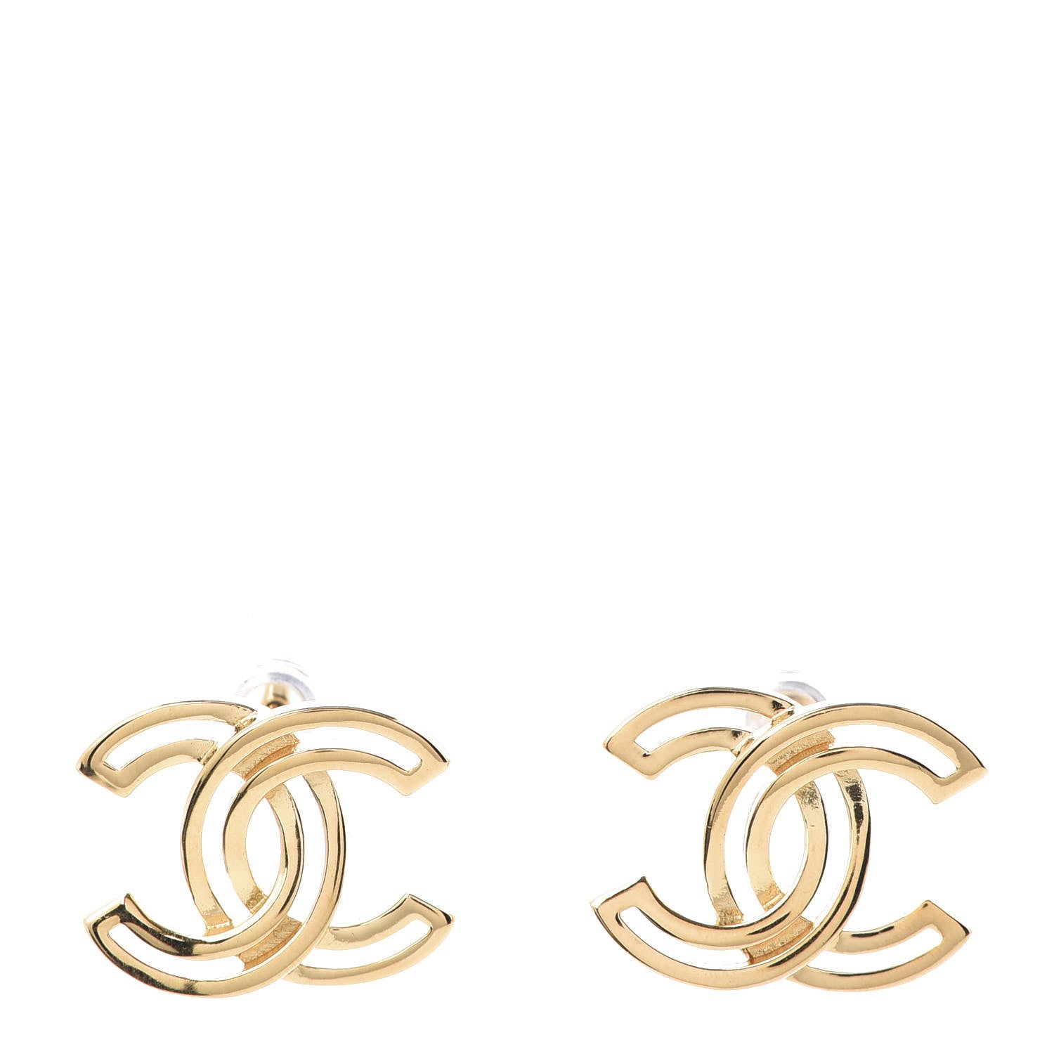 Chanel Metal Obazine CC Earrings Gold 1 of 5