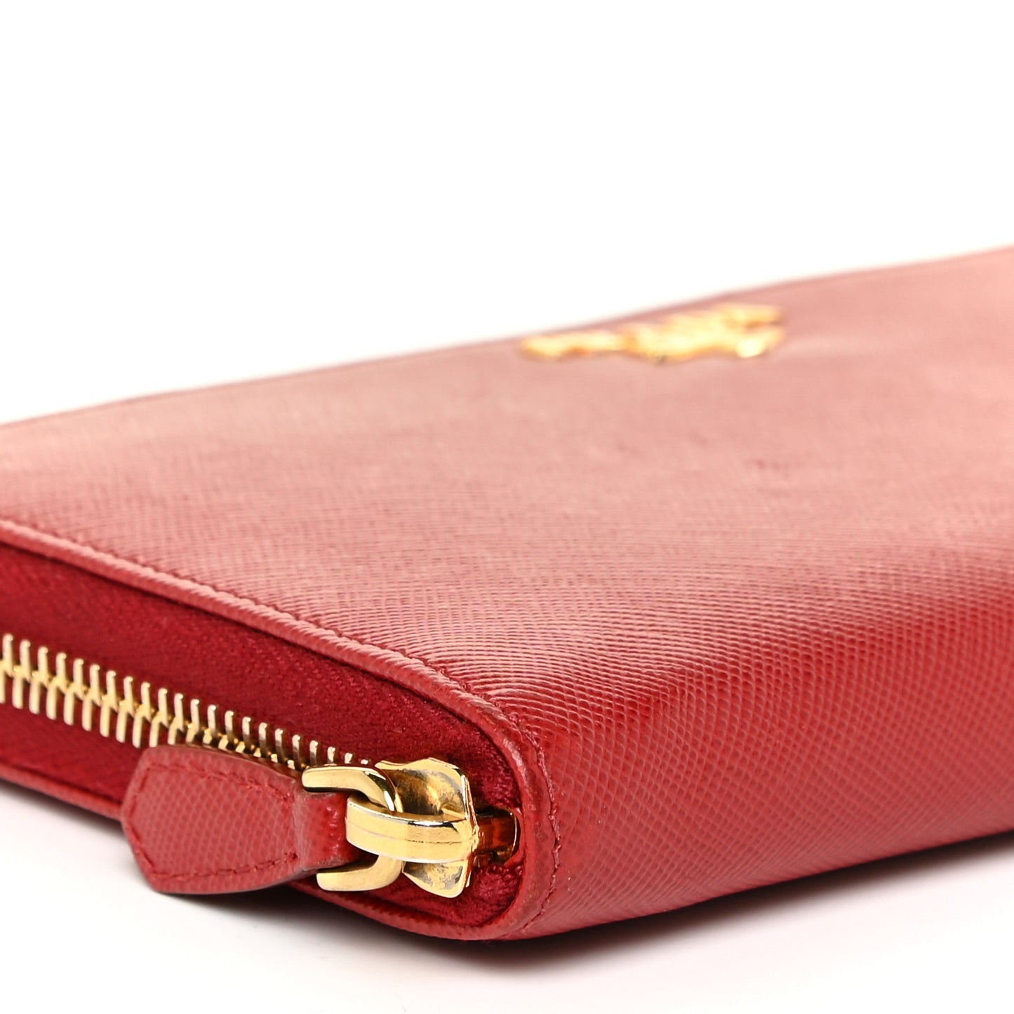 Saffiano Metal Zip Around Wallet Fuoco