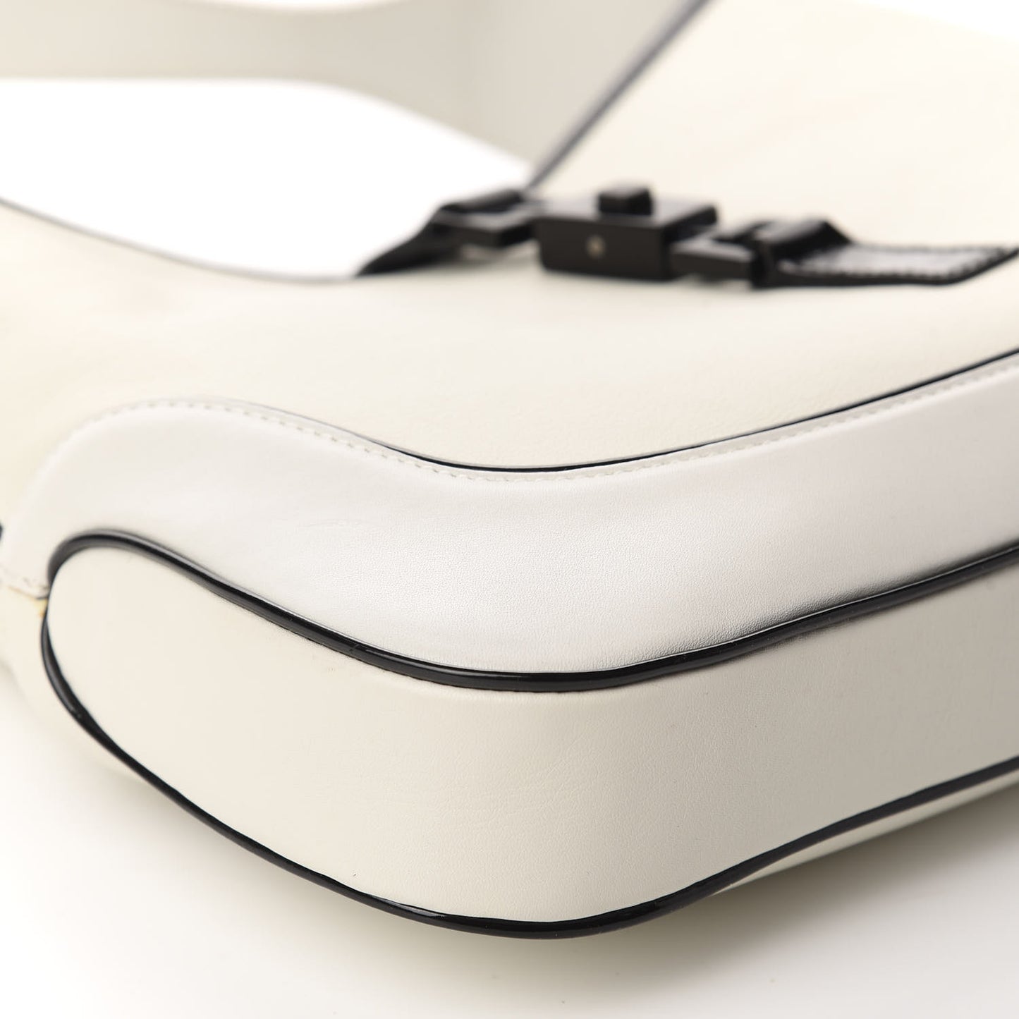 Calfskin Jackie O Hobo White Black