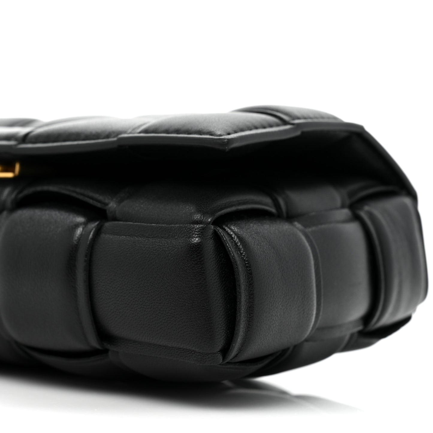 Nappa Maxi Intreccio Padded Cassette Crossbody Bag Black