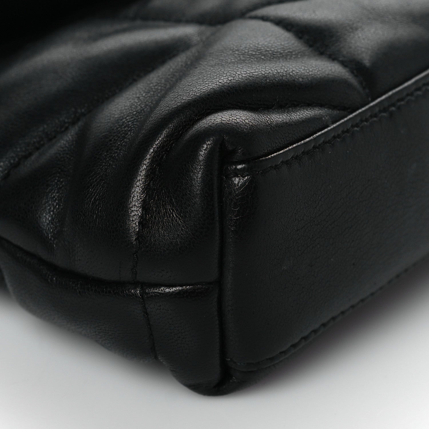 Saint Laurent Lambskin Monogram Loulou Puffer Pouch Clutch Black 8 of 11