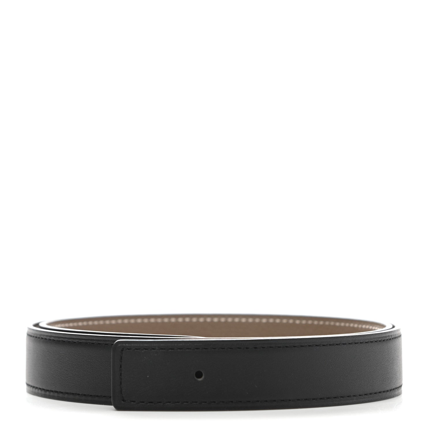 Hermes Swift Epsom 24mm Belt Strap 75 Black Etoupe 1 of 5