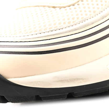 Chanel Fabric Laminated Calfskin Stretch CC Sneakers 37 Ivory White Silver 12 of 14