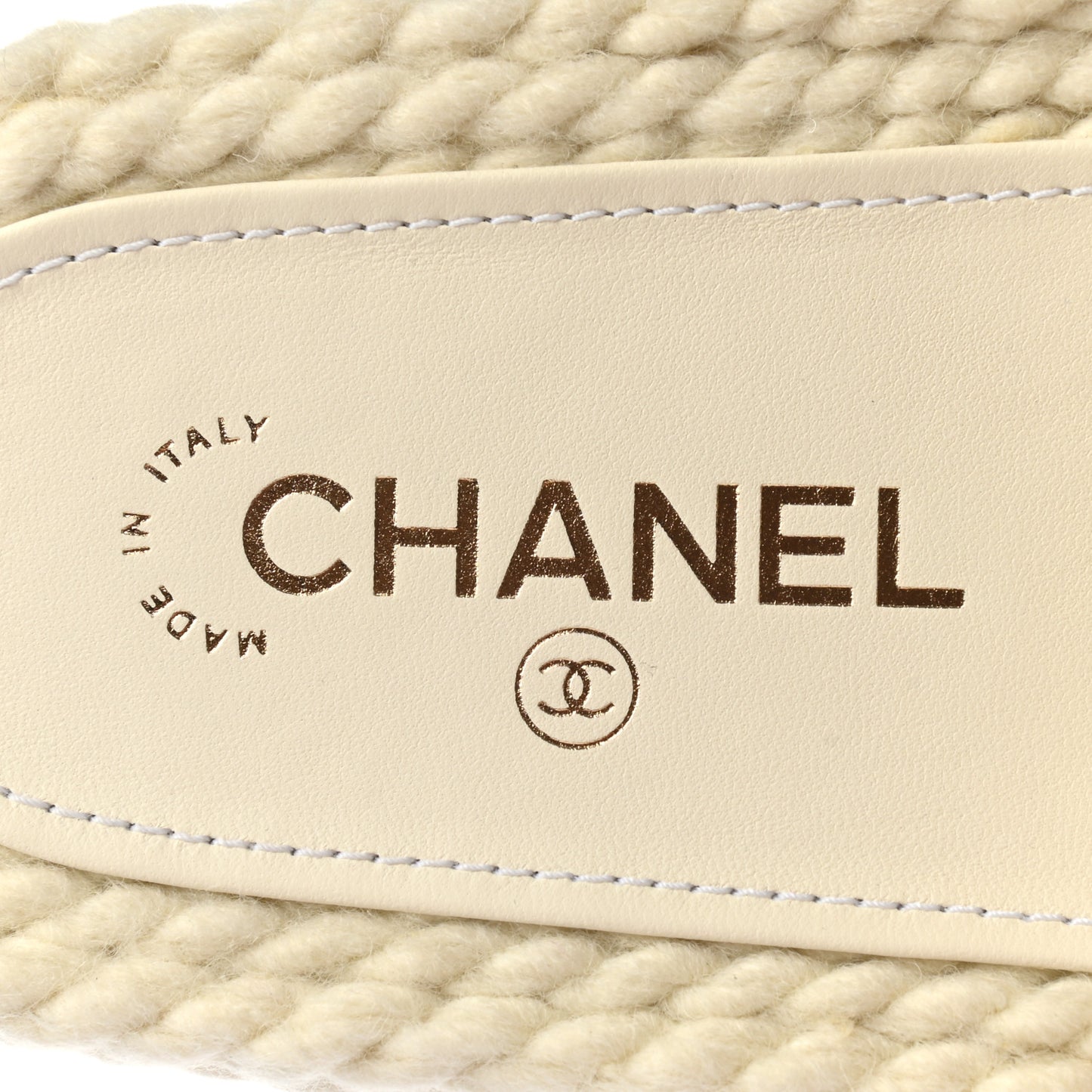 Braided Knit CC Mules 38 Ecru