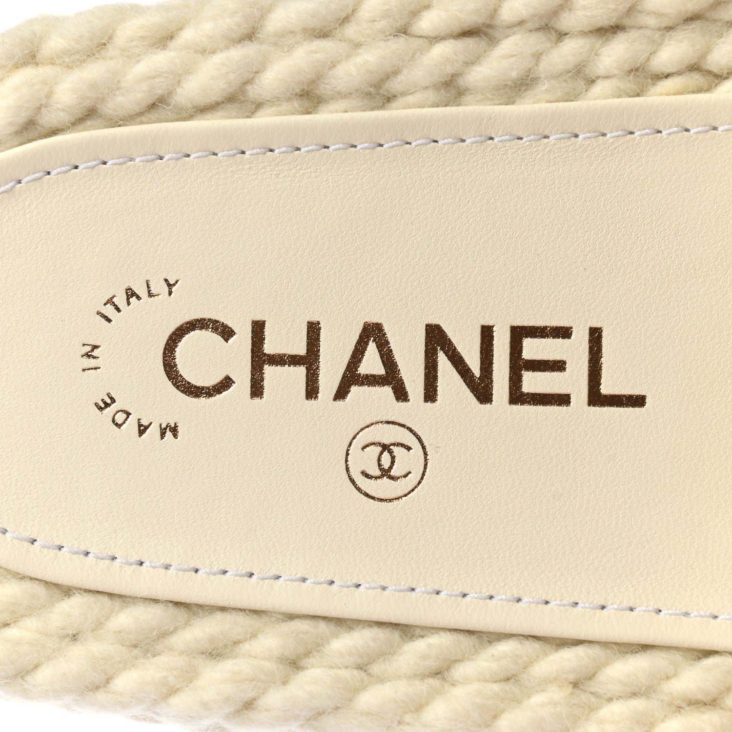Chanel Braided Knit CC Mules 38 Ecru 7 of 9