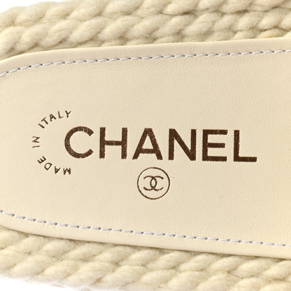 Chanel Braided Knit CC Mules 38 Ecru 7 of 9