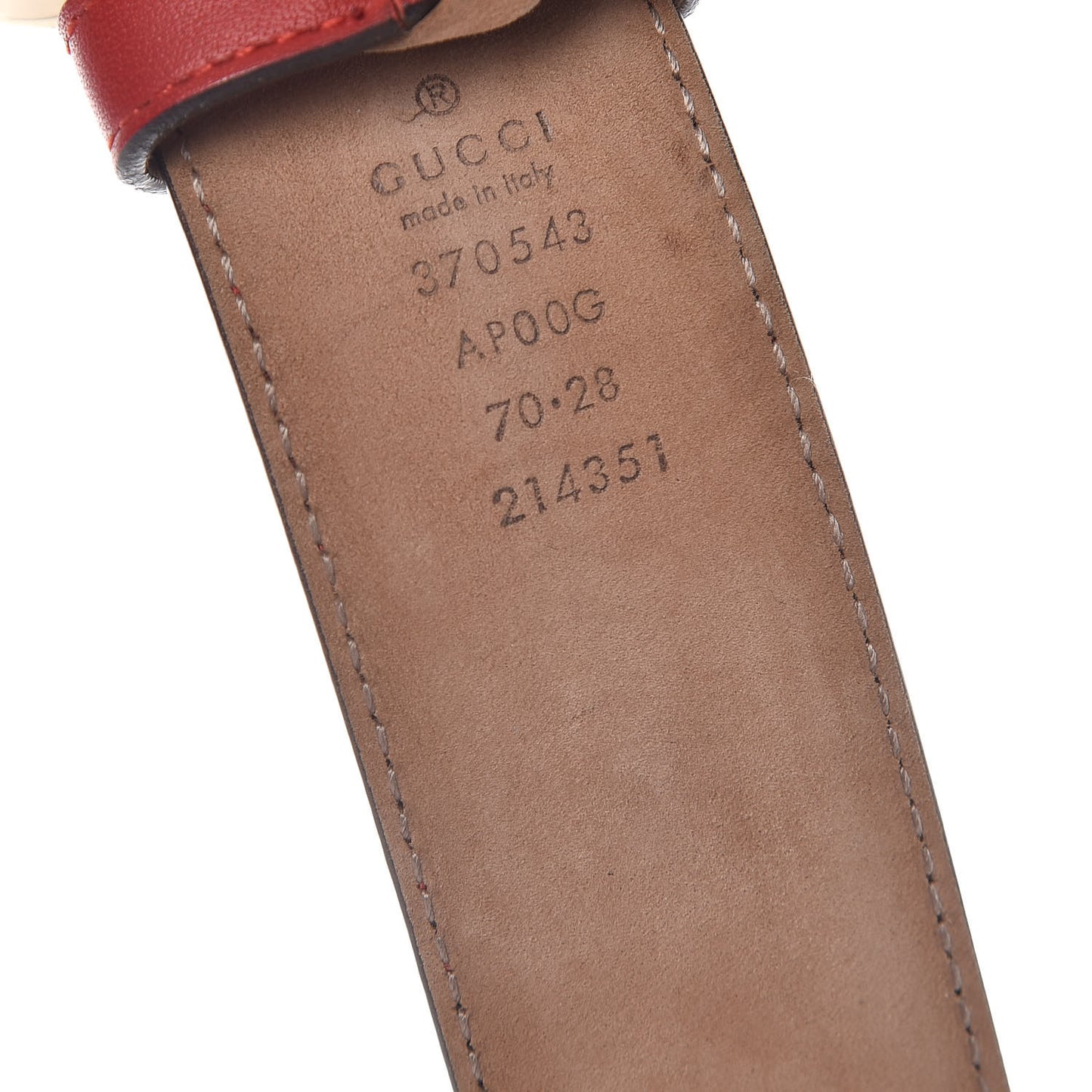 Moon Calfskin Interlocking G 37mm Belt 70 28 Tabasco