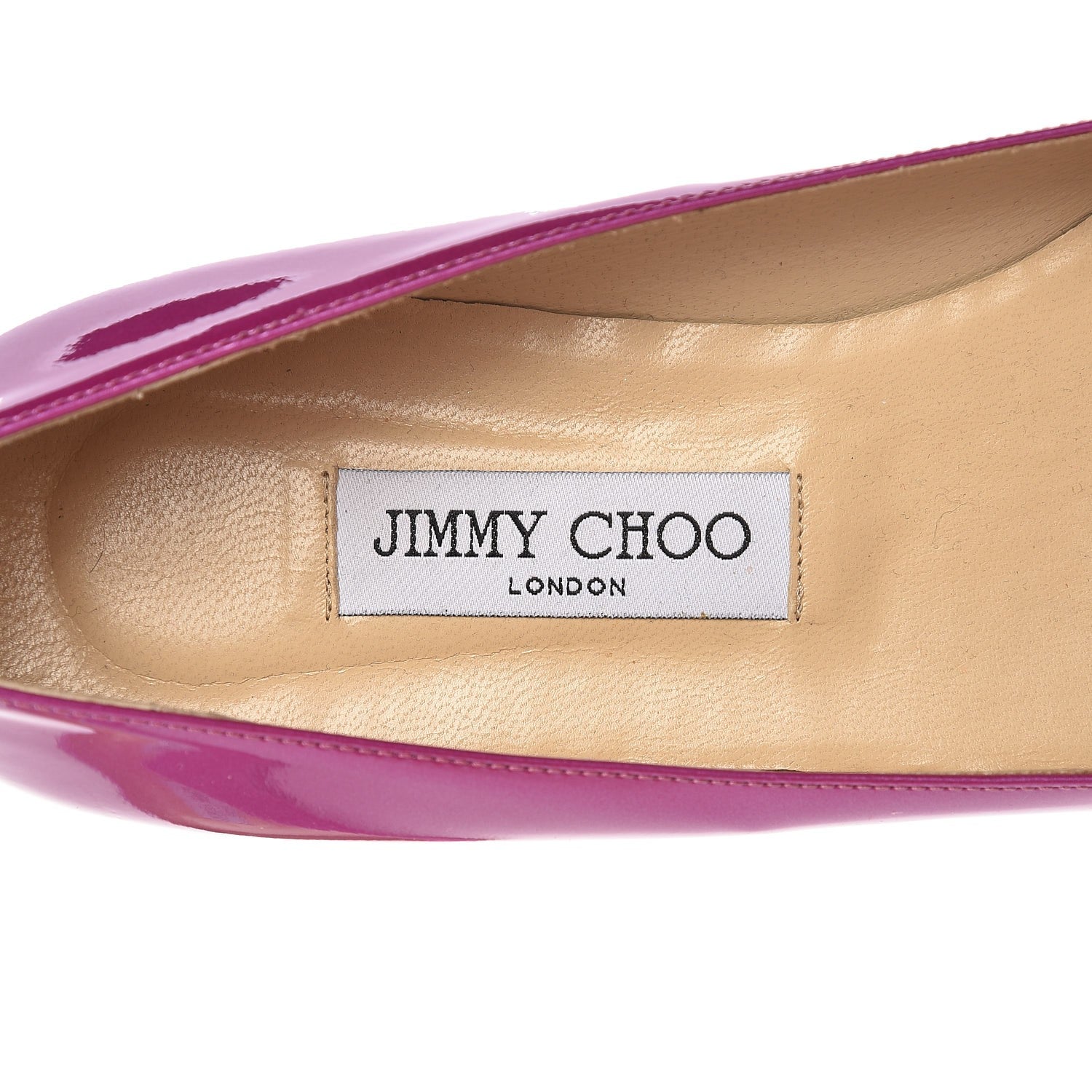 Jimmy Choo Metallic Patent Attila Pointed Flats 40 Jazzberry 8 of 9