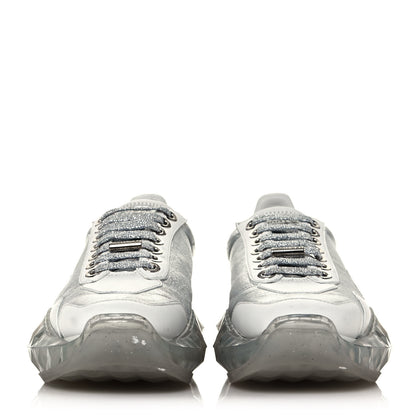 Jimmy Choo Metallic Calfskin Womens Diamond F Low Top Sneaker 36.5 White Silver 2 of 10