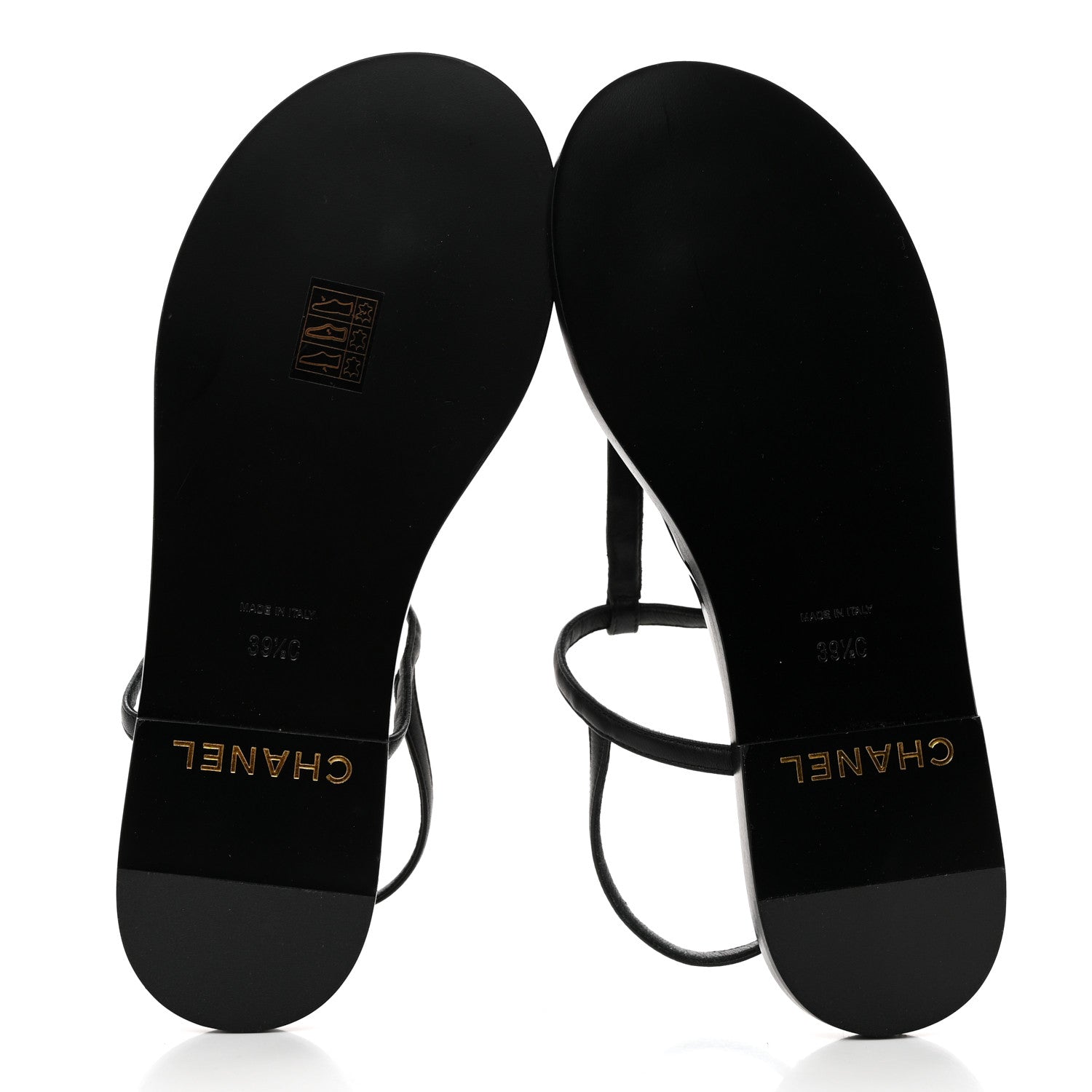 Chanel Lambskin Chain CC Logo Thong Sandals 39.5 Black 5 of 7