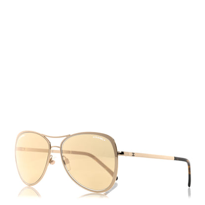 Chanel Metal Mirrored Pilot Summer Sunglasses 4223 Gold 1 of 8