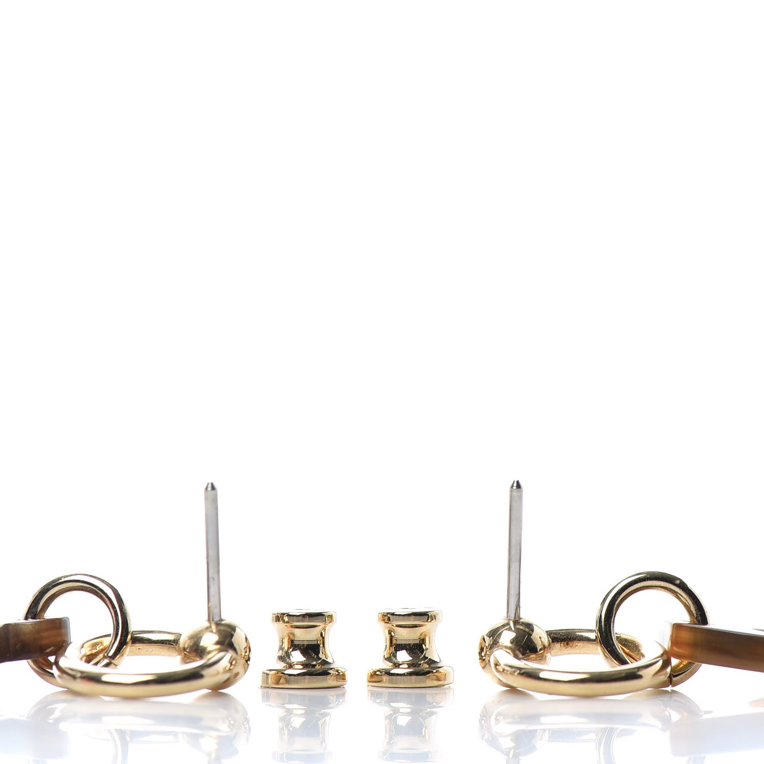 Hermes Permabrass Buffalo Horn Amulettes Equestre Earrings 3 of 4