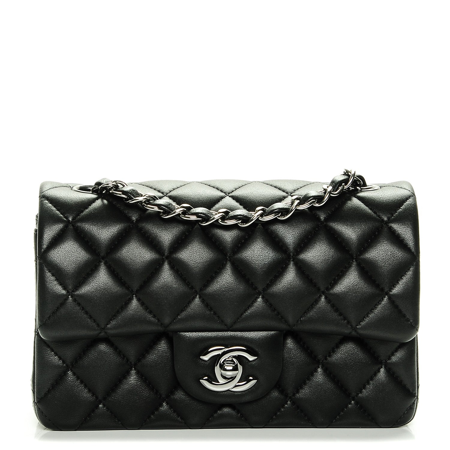 Chanel Lambskin Quilted Mini Rectangular Flap Black 1 of 7