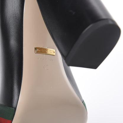 Gucci Calfkin Web Bow Pumps 40 Black 6 of 7