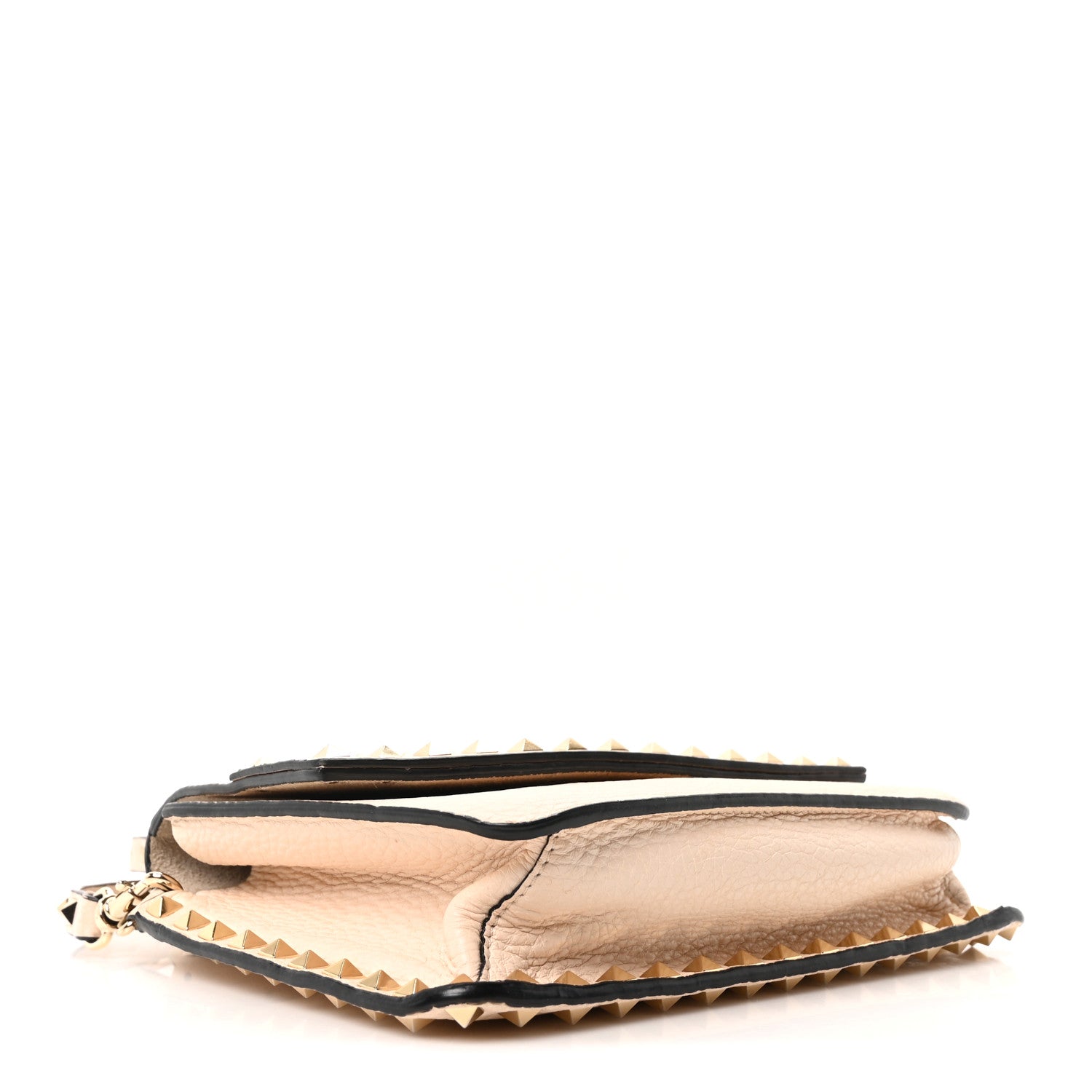 Valentino Garavani Pebbled Calfskin Rockstud Side Slip Crossbody Ivory 4 of 9