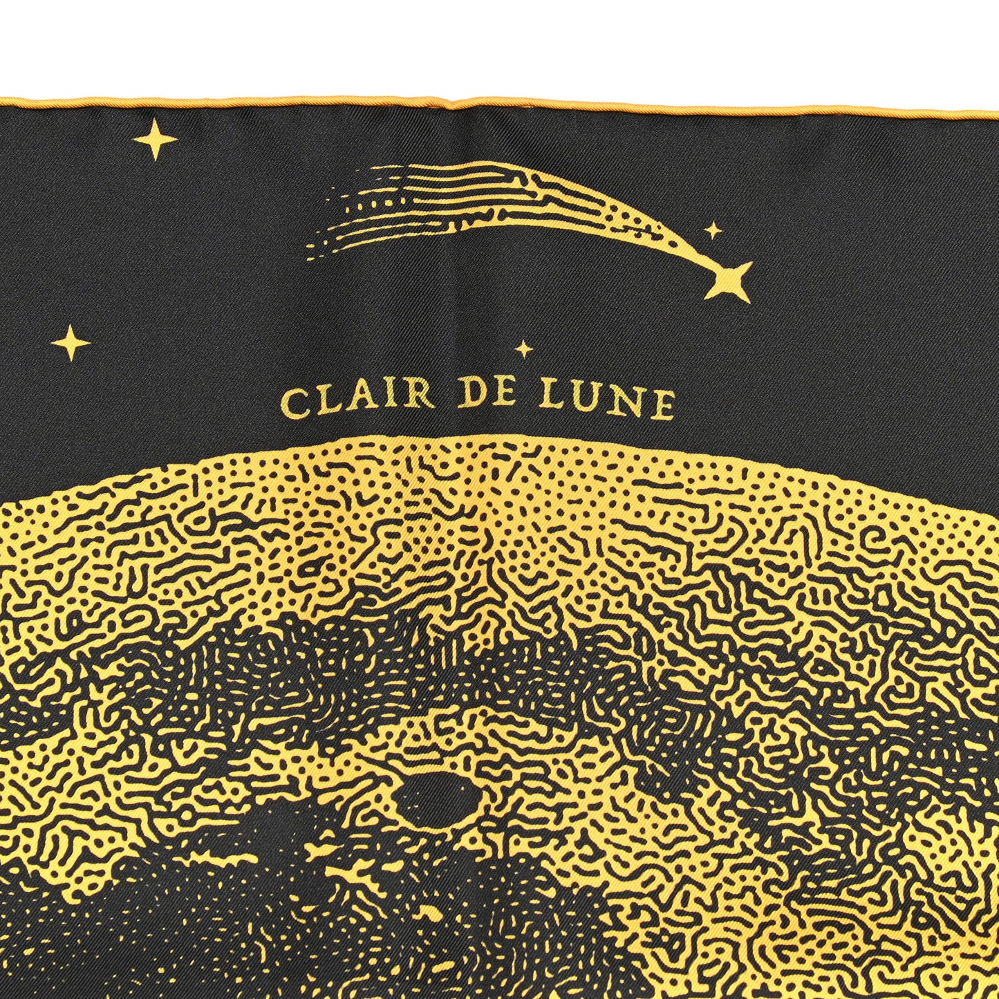 Silk Clair De Lune Double Face Scarf 90 Black Jaune D'Or Bleu