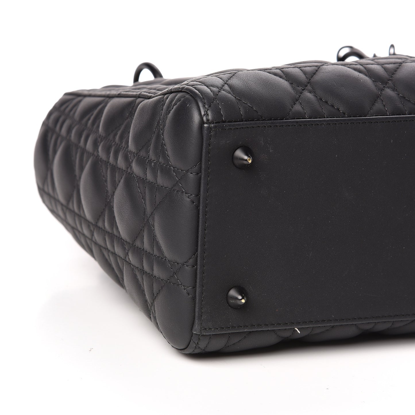 Ultra Matte Calfskin Cannage Medium Lady Dior Black