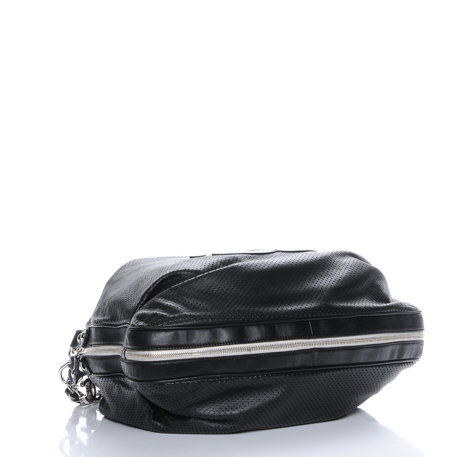 Chanel Lambskin Perforated Baseball Spirit Ligne Bag Black 4 of 8