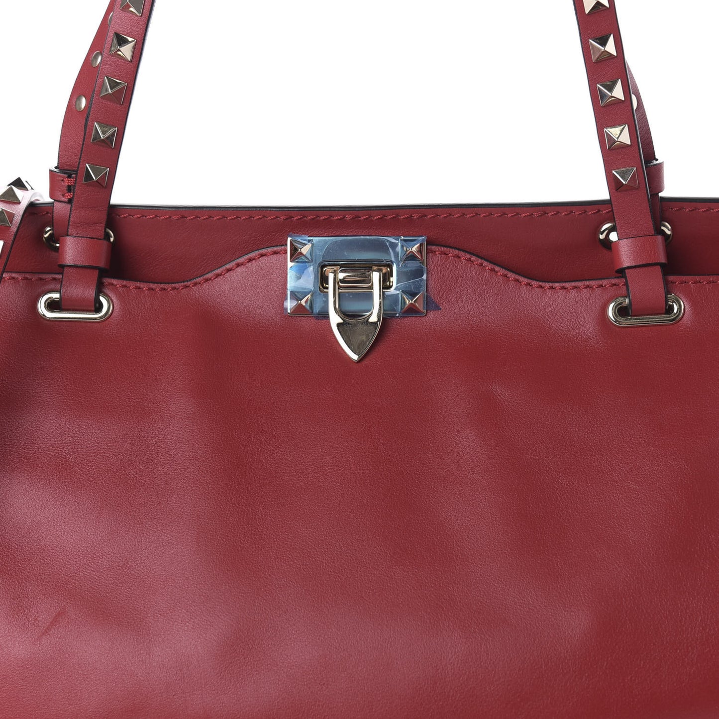 Vitello Medium Rockstud Tote Rosso Valentino