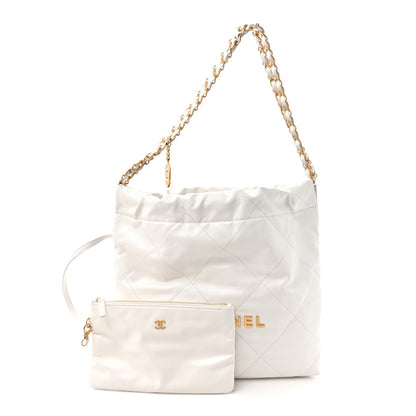 Chanel Shiny Calfskin Quilted Small Chanel 22 White 3 of 14